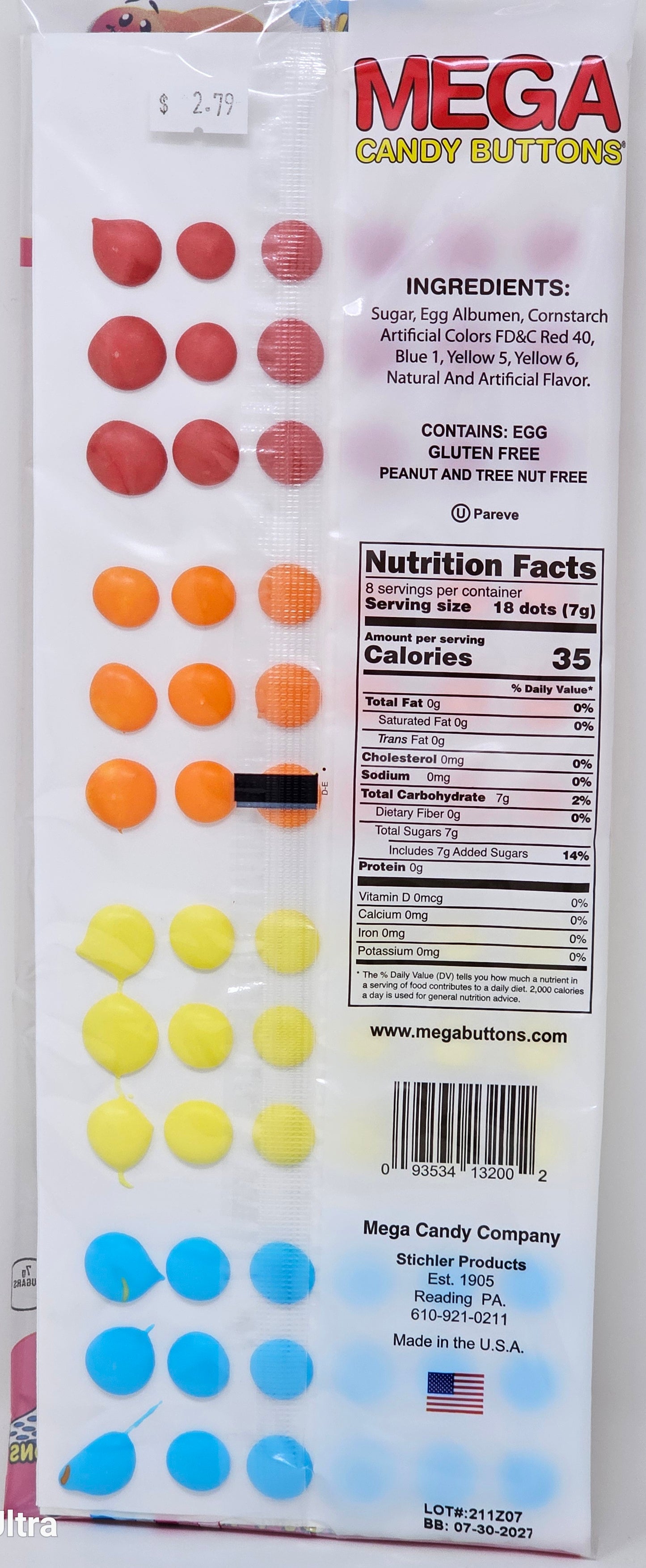 Candy MEGA Buttons 2oz 2oz