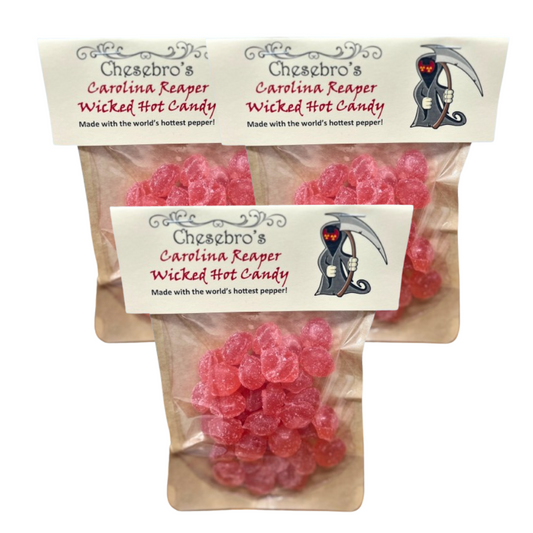 Carolina Reaper Hard Candy Drops 3-Pack - 13.5 Ounces of Candy