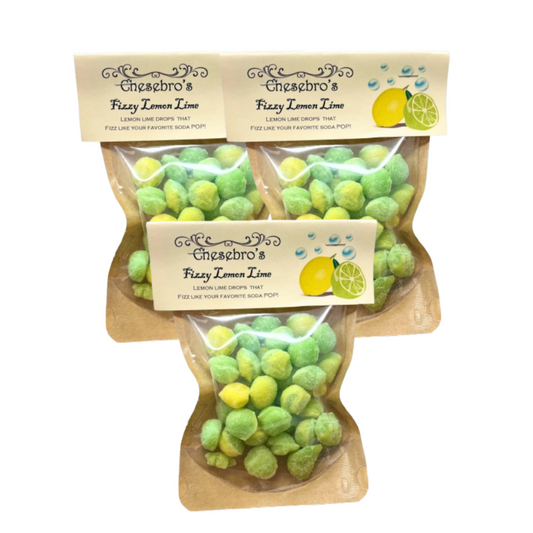 Fizzy Lemon Lime Hard Candy Drops, 3-Pack - 13.5 Ounces of Candy