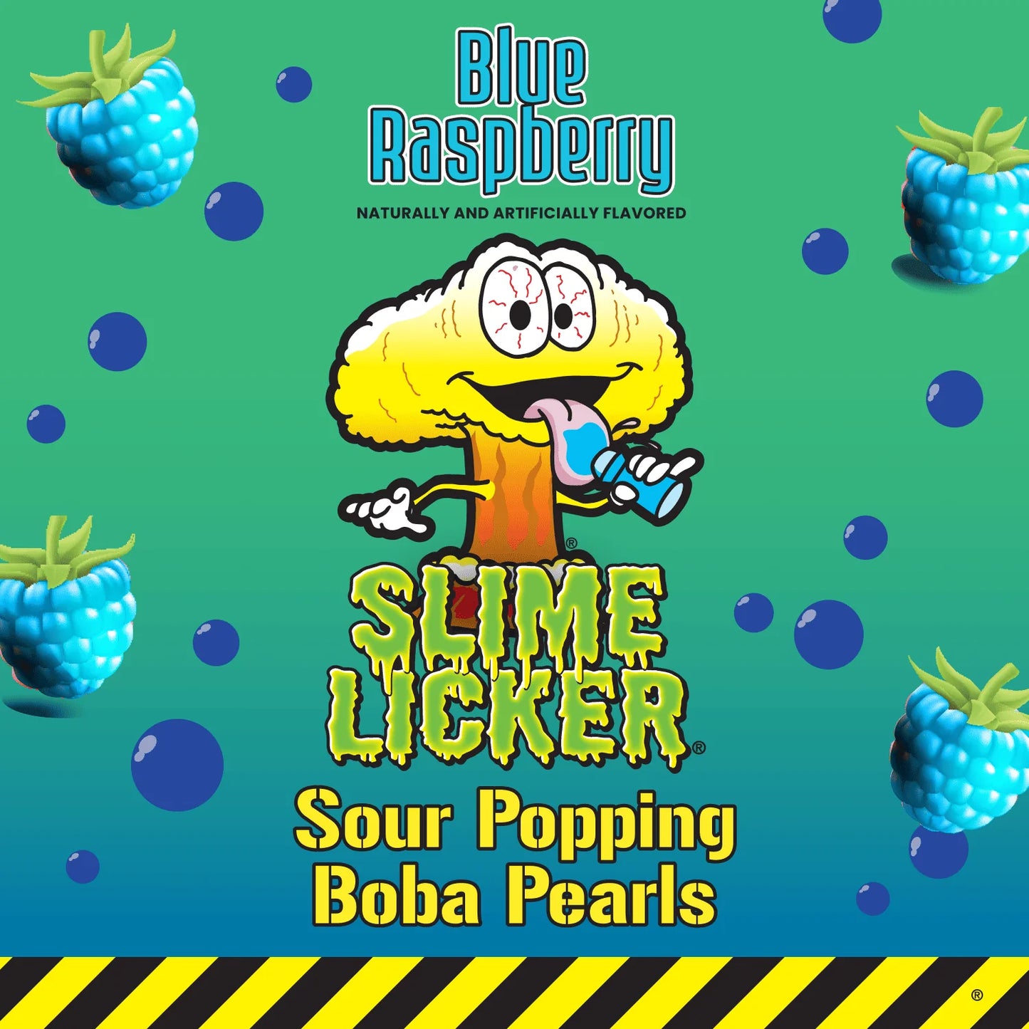 Slime Licker Blue Raspberry Sour Popping Boba Pearls, 3 oz.