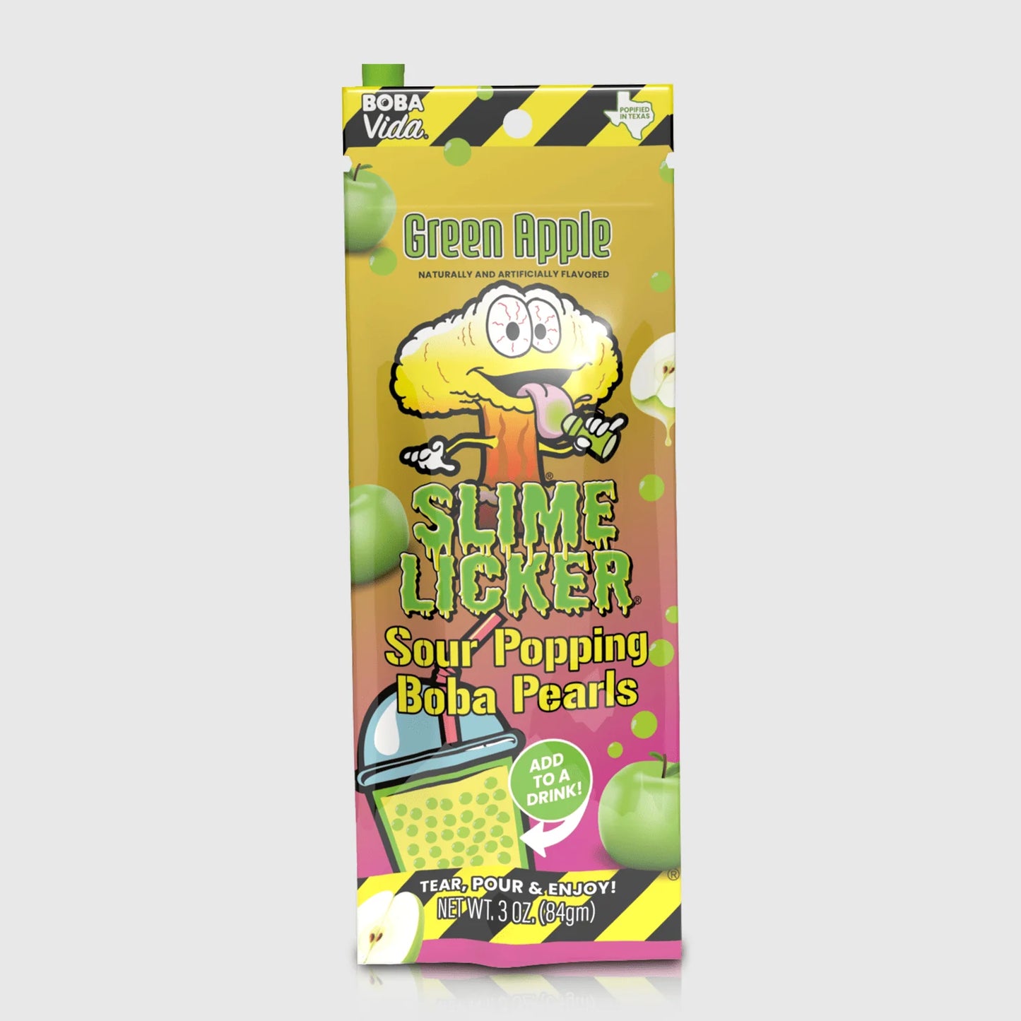 Slime Licker Green Apple Sour Popping Boba Pearls, 3 oz.