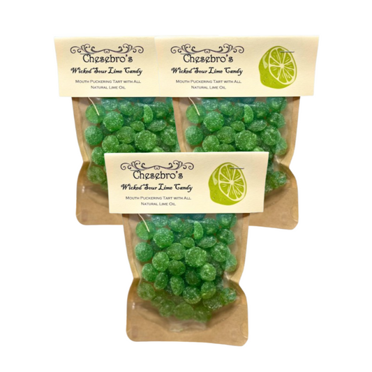 Wicked Sour Lime Hard Candy Drops 3-Pack - 13.5 Ounces of Candy