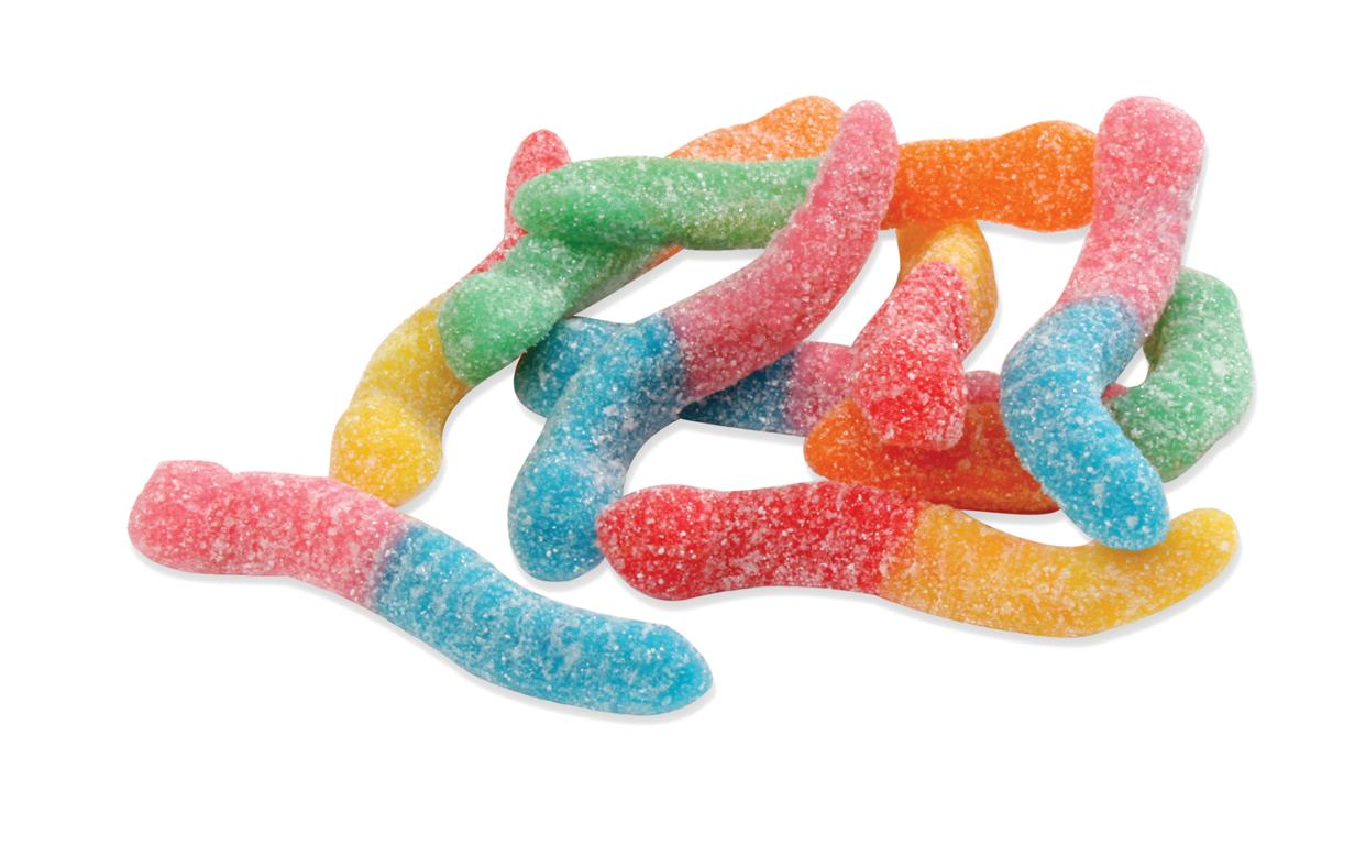 CCF Bright Sour Worms, 7.5 oz.