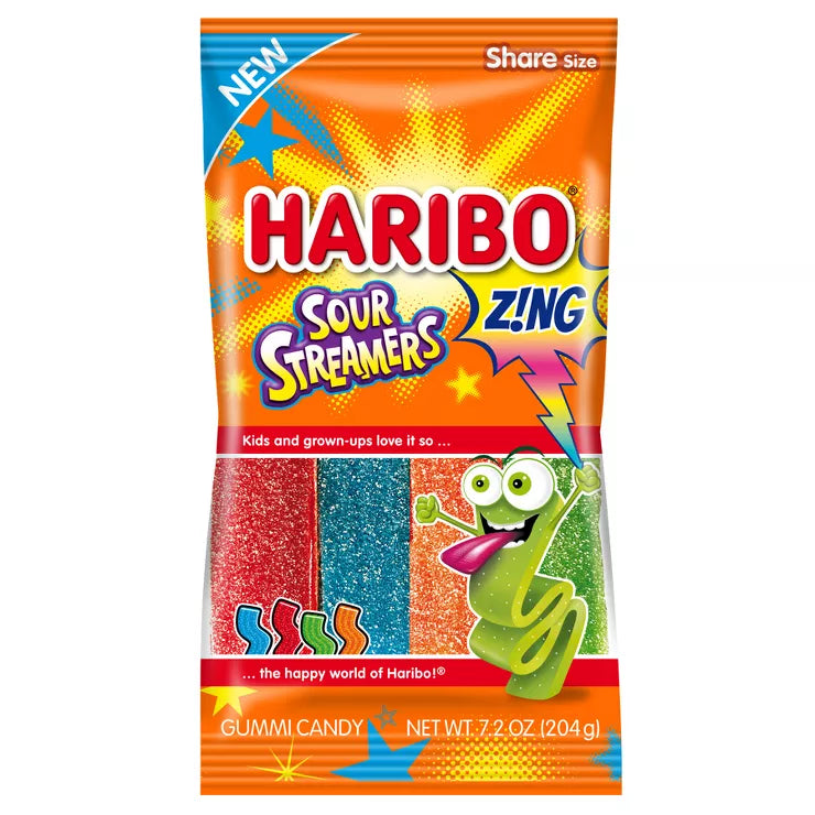 Haribo Sour Streamers, 3.6 oz.