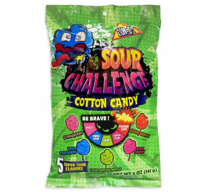 Lupy Lup's Sour Challenge Cotton Candy, 5 oz.