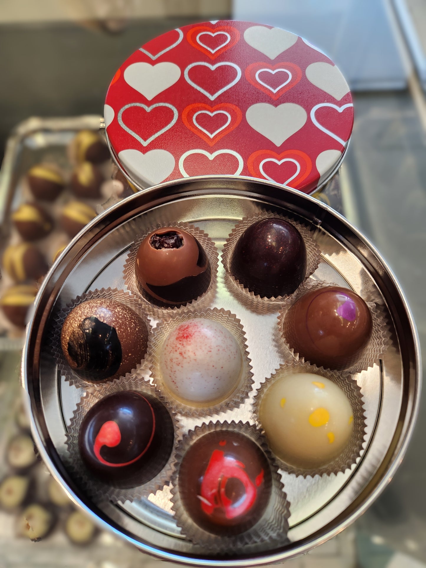 Valentine Truffle Tin with 8 Mix and Match Truffles