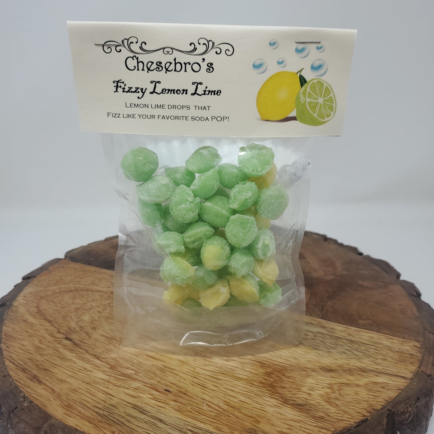 Fizzy Lemon Lime Hard Candy Drops 4.5 Ounces