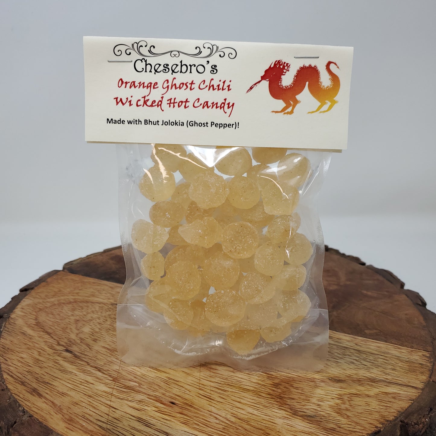 Orange Ghost Chili Hard Candy Drops 3-Pack - 13.5 Ounces of Candy