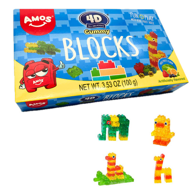 4D AMOS Gummy Blocks, 3.53 oz. Theater Box