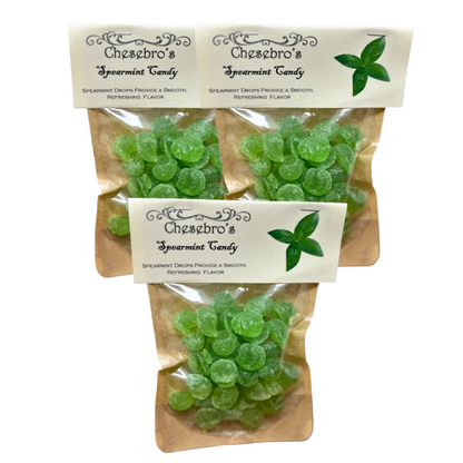 Spearmint Hard Candy Drops 3-Pack - 13.5 Ounces of Candy