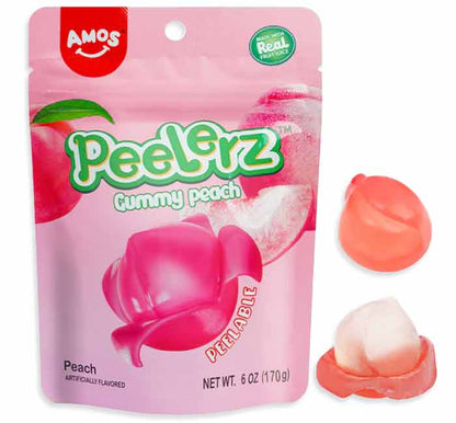 AMOS Peelerz Gummy Peach, 6 oz.