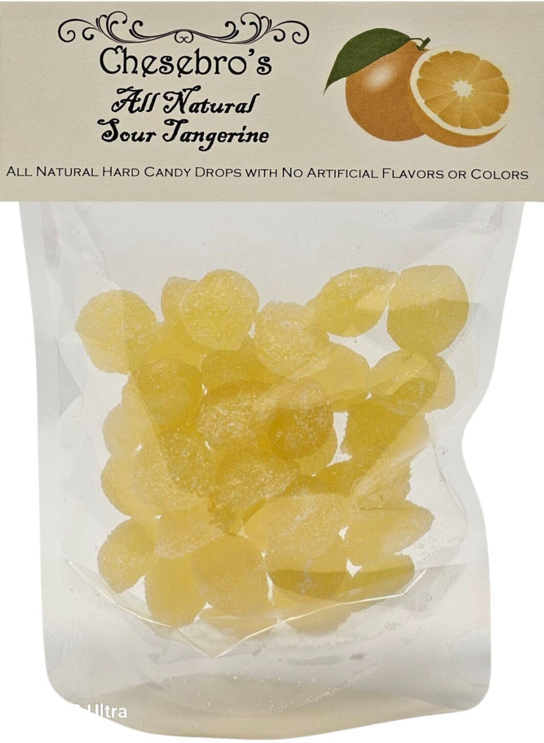 All Natural Sour Tangerine Hard Candy Drops, 4.5 Ounces