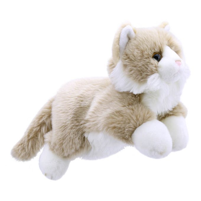Full Bodied Hand Puppet - Cat: Beige and White