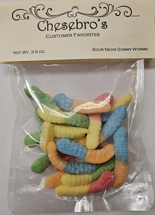 CCF Neon Sour Worms 3.5 oz.