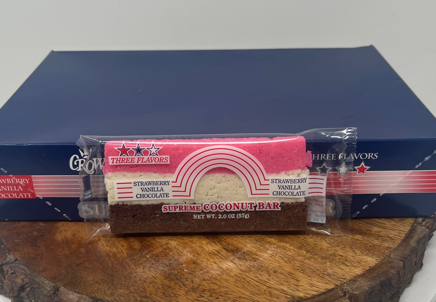 3 Color Neapolitan Coconut Bar 1.65 oz.
