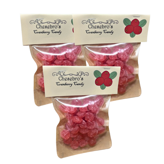 Cranberry Hard Candy Drops 3-Pack - 13.5 Ounces of Candy