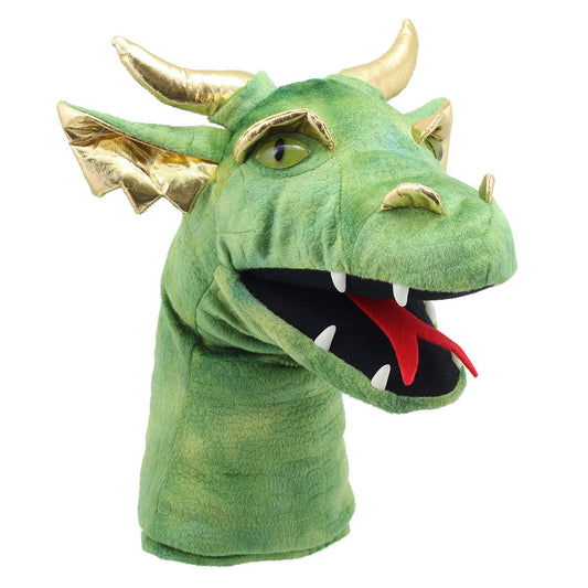 Large Green Dragon Head Hand Puppet