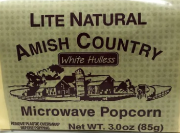 Amish Country Hulless Microwave Lite Natural Popcorn, 3.0 oz.