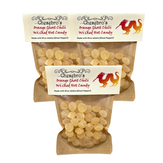 Orange Ghost Chili Hard Candy Drops 3-Pack - 13.5 Ounces of Candy