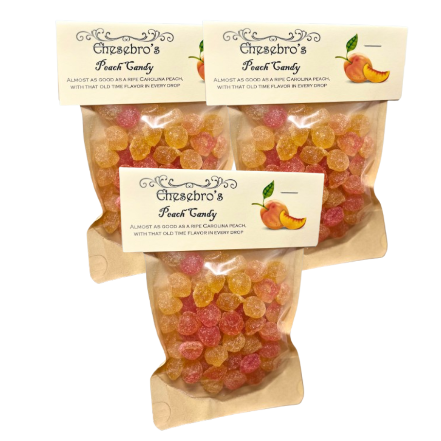 Peach Hard Candy Drops 3-Pack - 13.5 Ounces of Candy