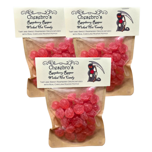 Raspberry Reaper Hard Candy Drops 3-Pack - 13.5 Ounces of Candy