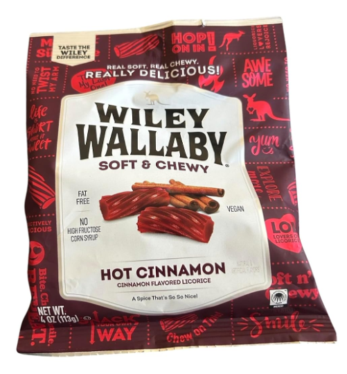 Wiley Wallaby Licorice Hot Cinnamon 4 oz.