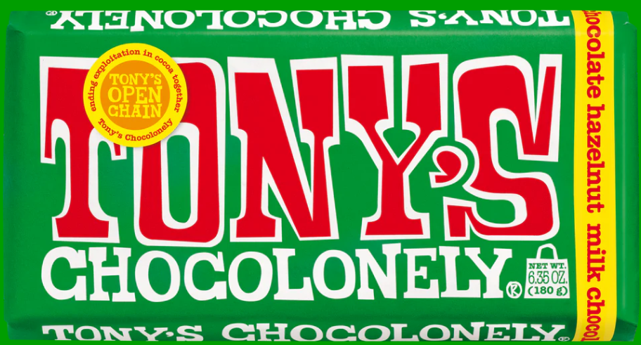 Tony's Chocolonely Milk Chocolate Hazelnut Bar, 6.35 oz.