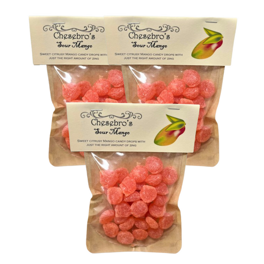 Sour Mango Hard Candy Drops 3-Pack - 13.5 Ounces of Candy