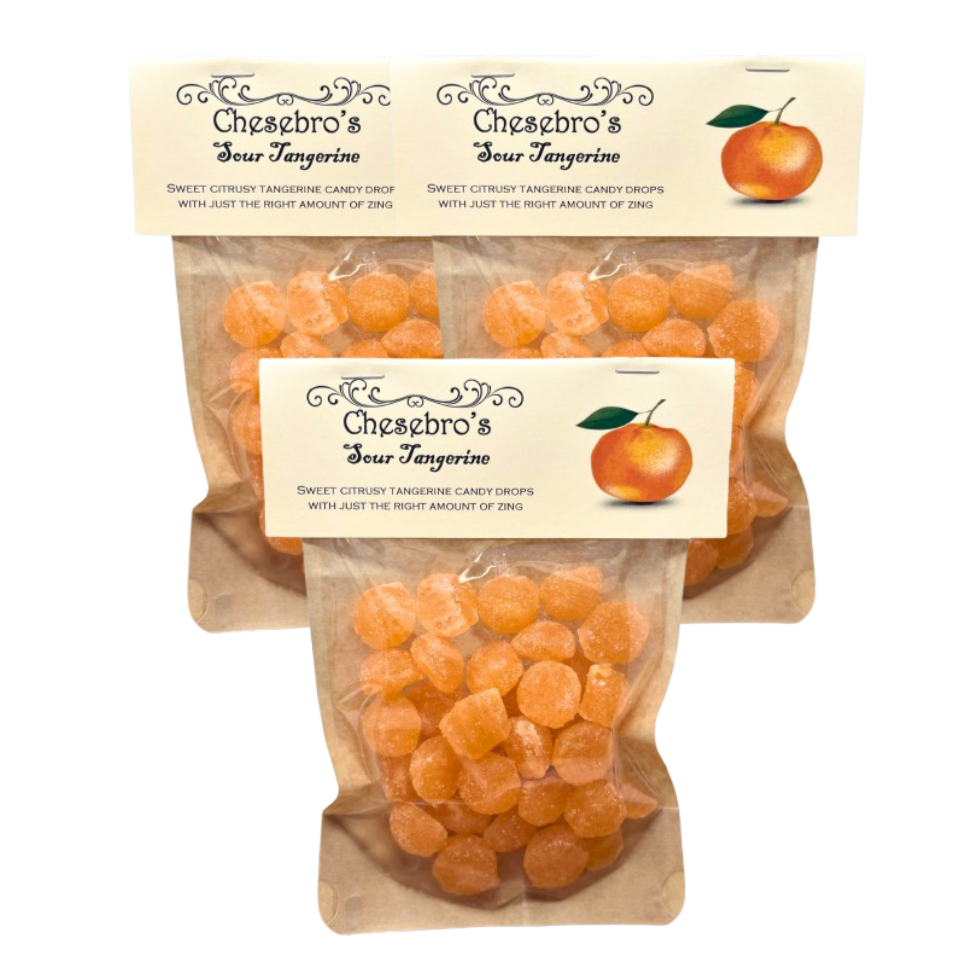Sour Tangerine Hard Candy Drops 3-Pack - 13.5 Ounces of Candy