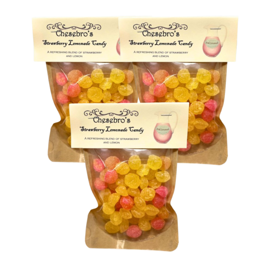 Strawberry Lemonade Hard Candy Drops 3-Pack - 13.5 Ounces of Candy