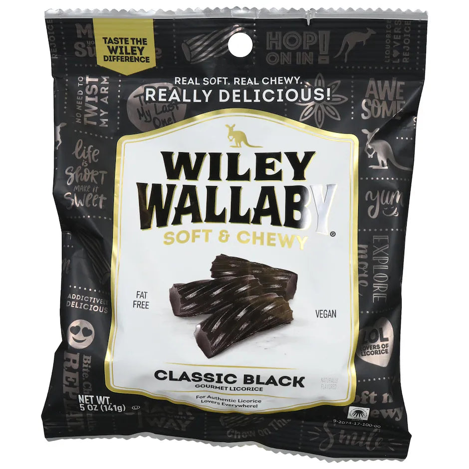 Wiley Wallaby Classic Black Licorice, 5 oz.