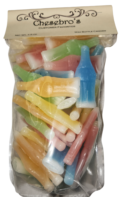 Bulk Wax Candy Bottles Assorted Flavors - One Pound