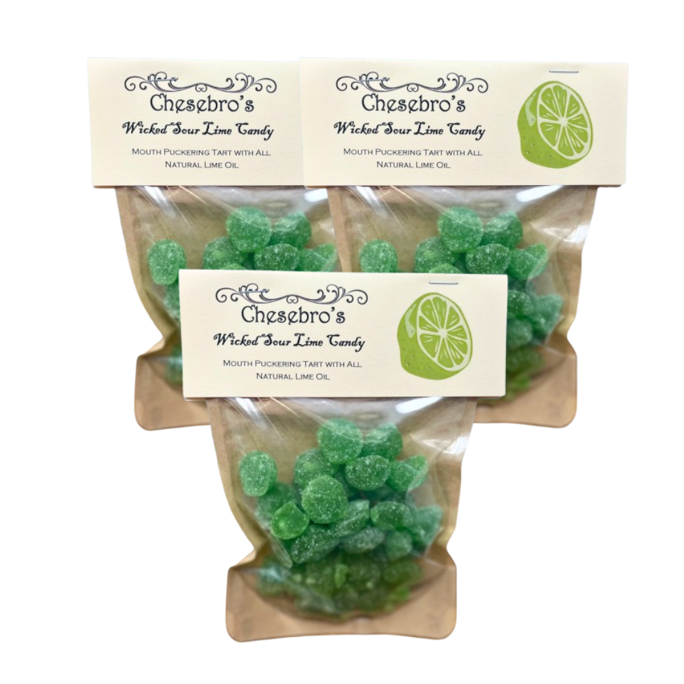 Wicked Sour Lime Hard Candy Drops 3-Pack - 13.5 Ounces of Candy