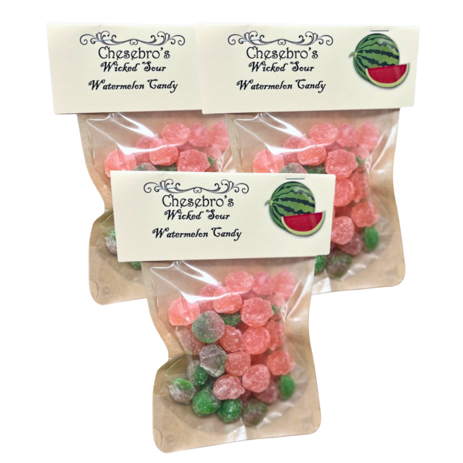 Wicked Sour Watermelon Hard Candy Drops 3-Pack - 13.5 Ounces of Candy