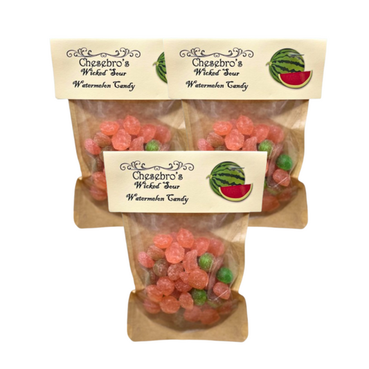 Wicked Sour Watermelon Hard Candy Drops 3-Pack - 13.5 Ounces of Candy