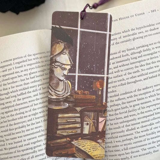 Dark Academia Hand Illustrated Bookmark