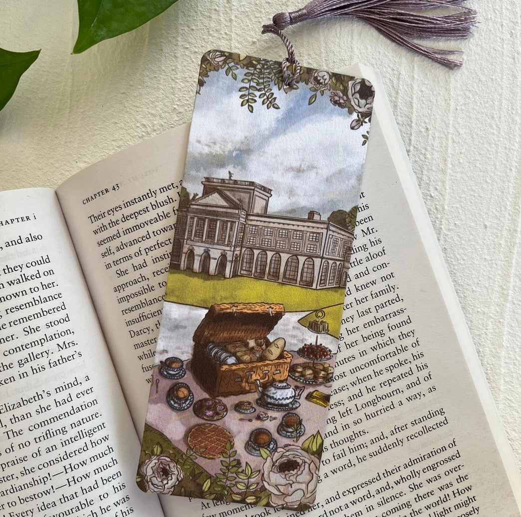 Jane Austen Pemberley Hand Illustrated Bookmark