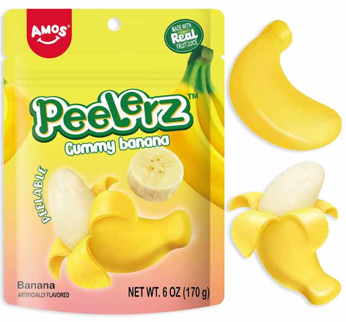 AMOS Peelerz Gummy Banana, 6 oz.