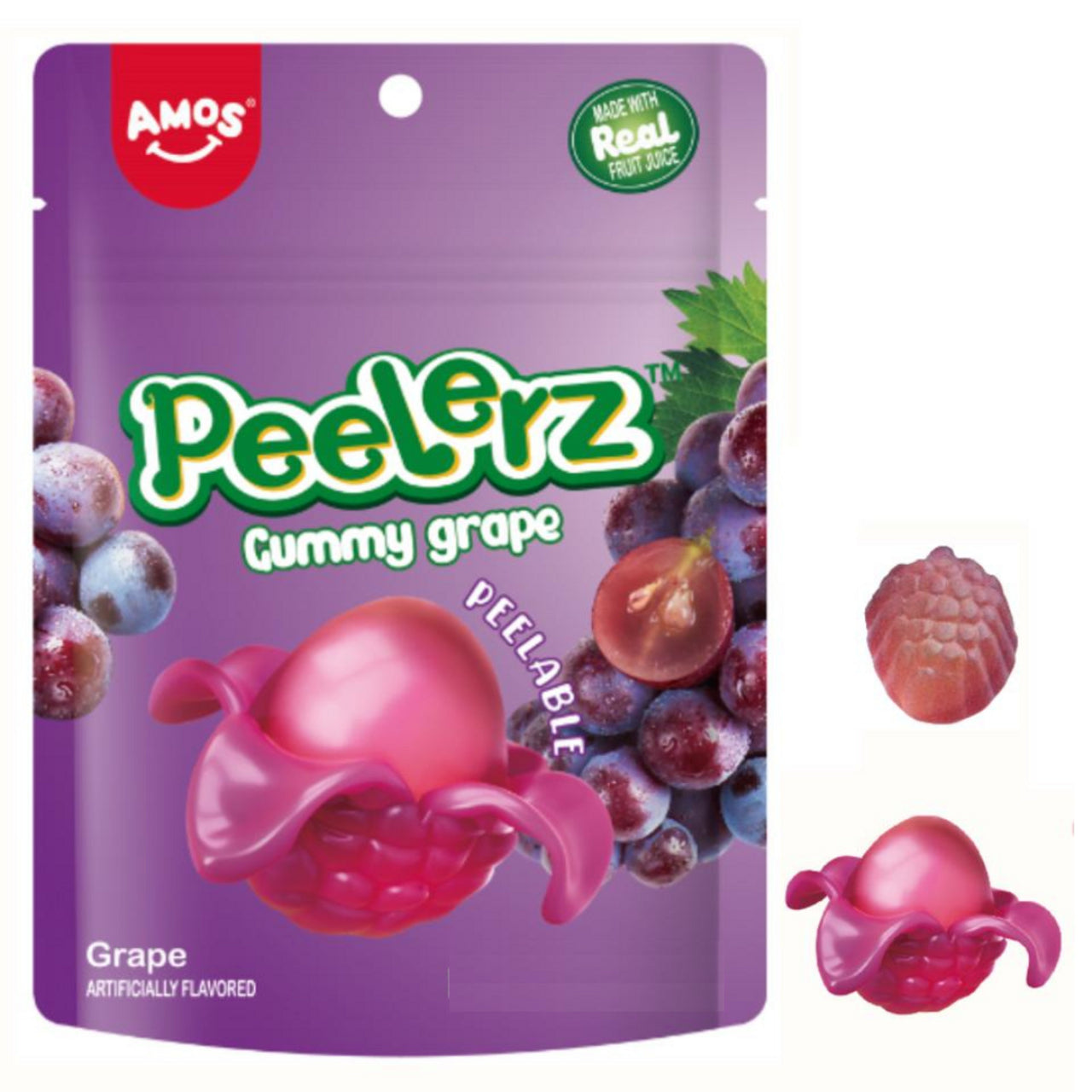 AMOS Peelerz Gummy Grape, 6 oz.