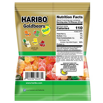 Haribo Goldbears Sour, 3.6 oz.