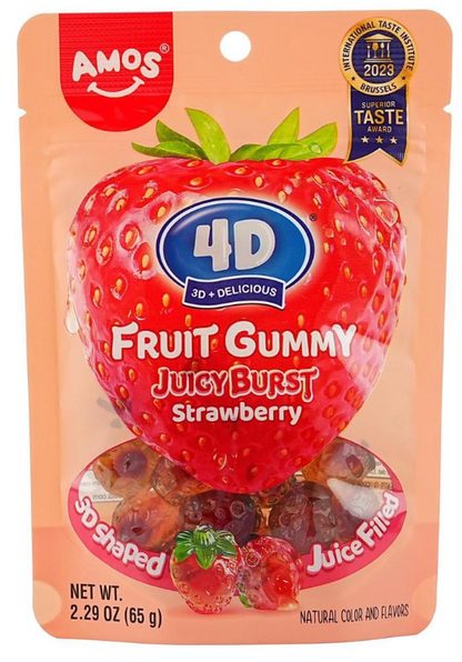 4D AMOS Strawberry Burst Fruit Gummy, 2.29 oz.