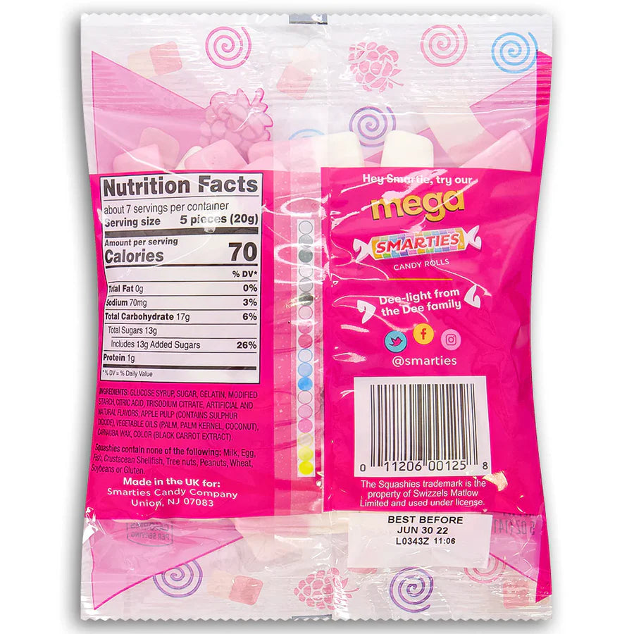 Smarties Squashies Raspberry and Cream, 5 oz.