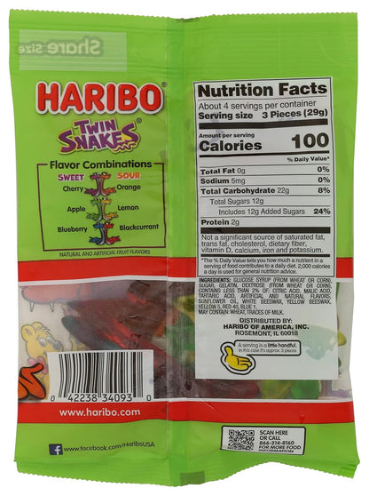 Haribo Twin Snakes, 4 oz.
