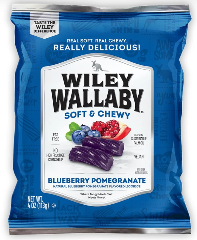 Wiley Wallaby Blueberry Pomegranate Licorice, 4 oz.